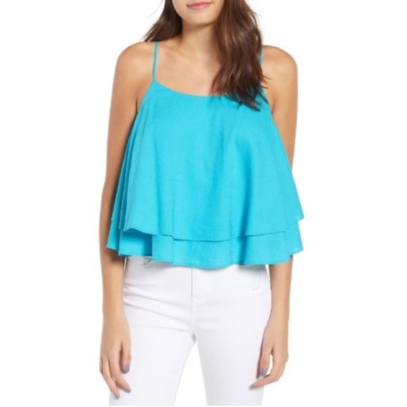 BP.Tiered Linen Blend Camisole - Picture 1 of 8